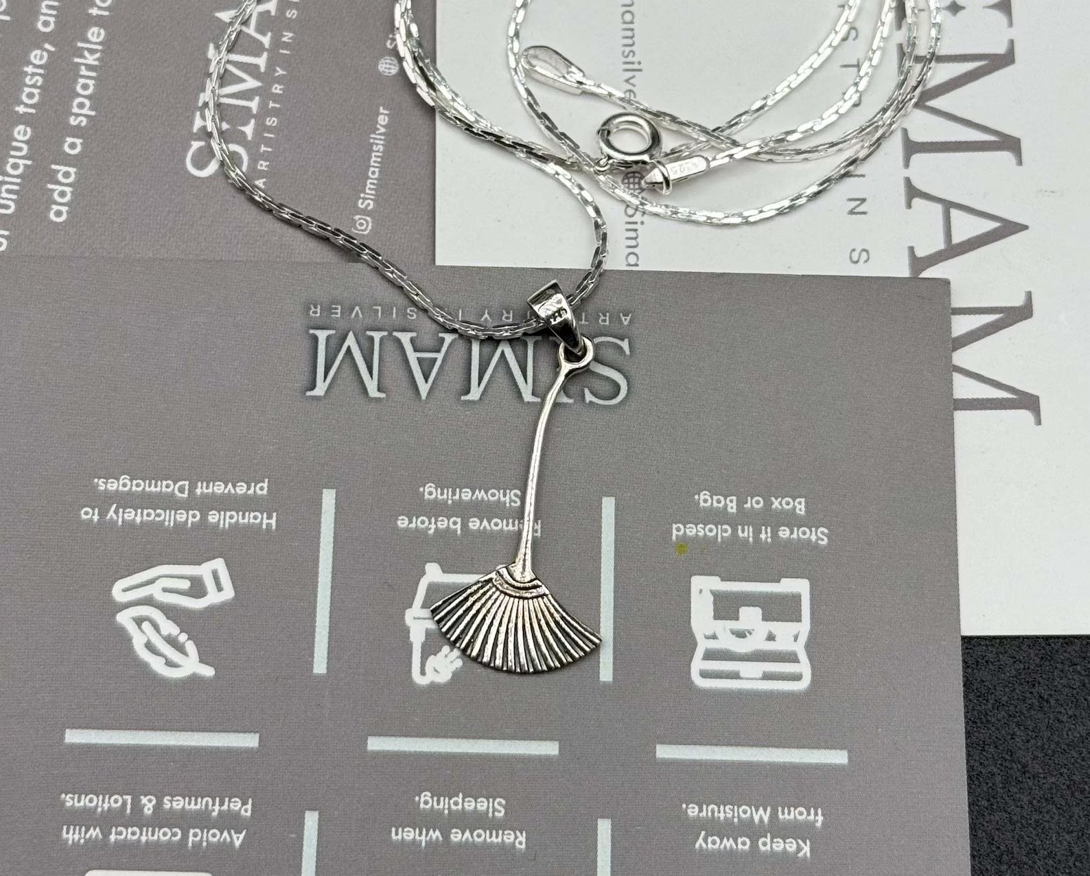 Sterling Silver Broom Pendant Necklace | Witchy Halloween Charm