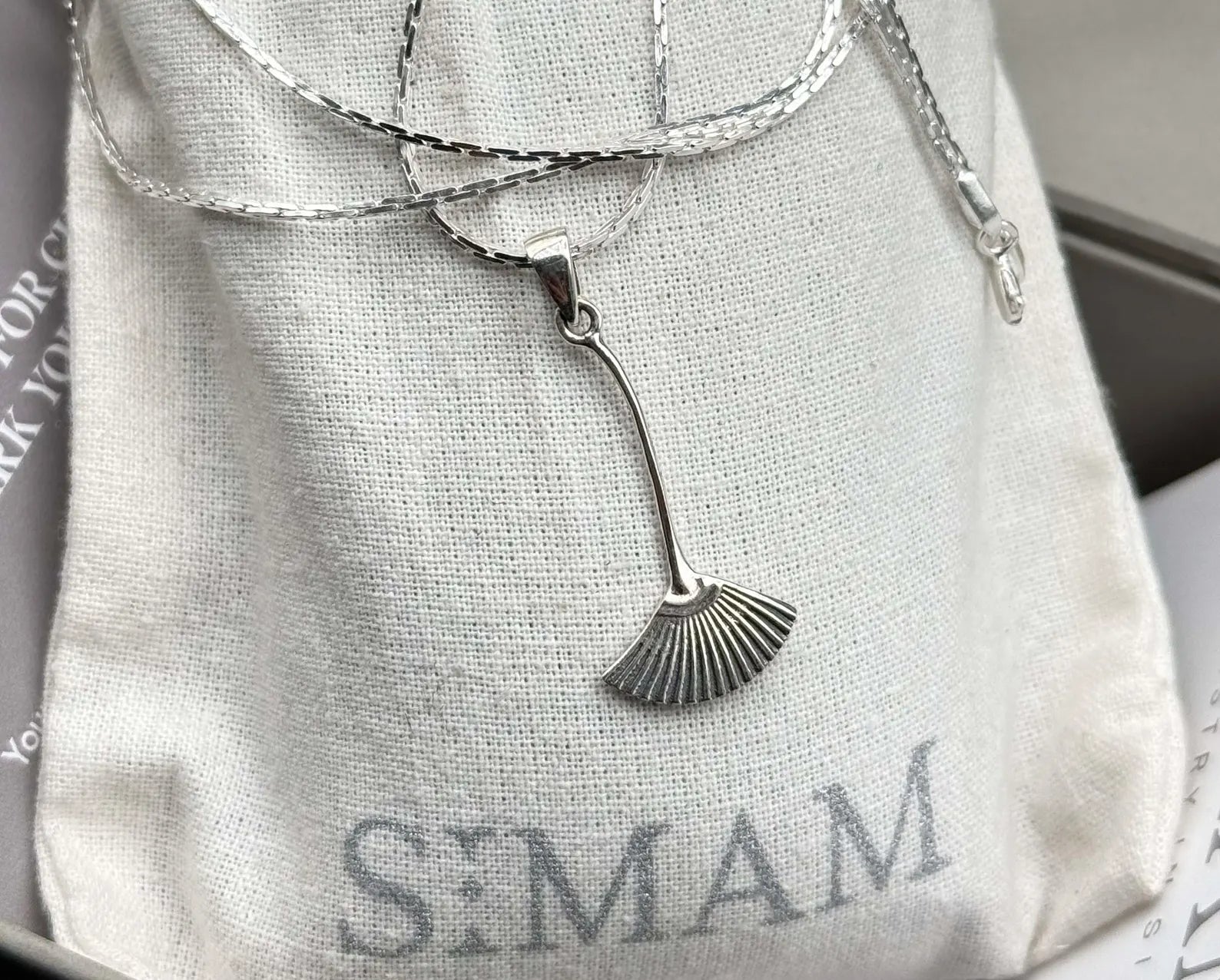 Sterling Silver Broom Pendant Necklace | Witchy Halloween Charm