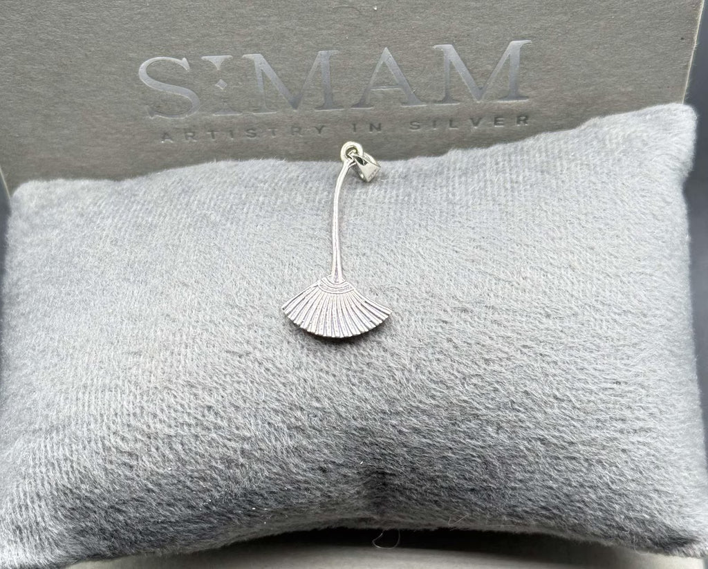 Sterling Silver Broom Pendant Necklace | Witchy Halloween Charm