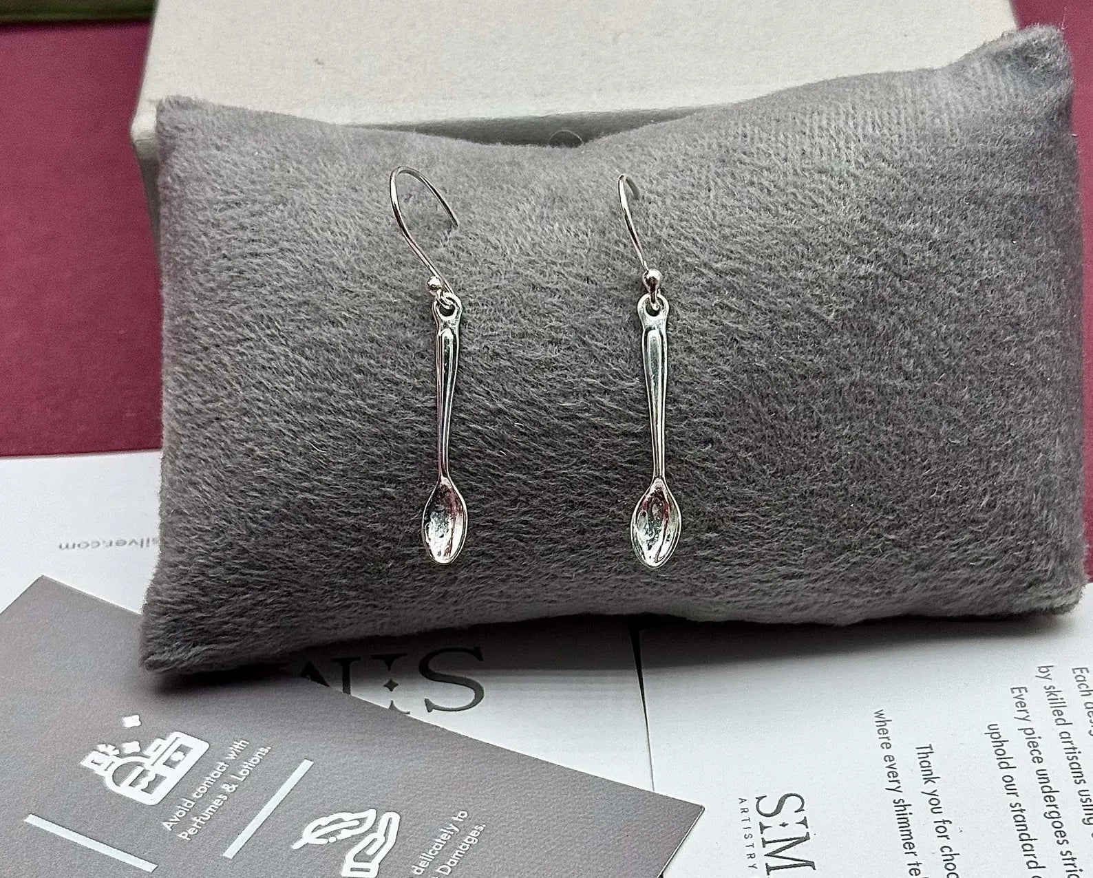 Sterling Silver Spoon Necklace & Earrings Set | Minimalist Jewelry