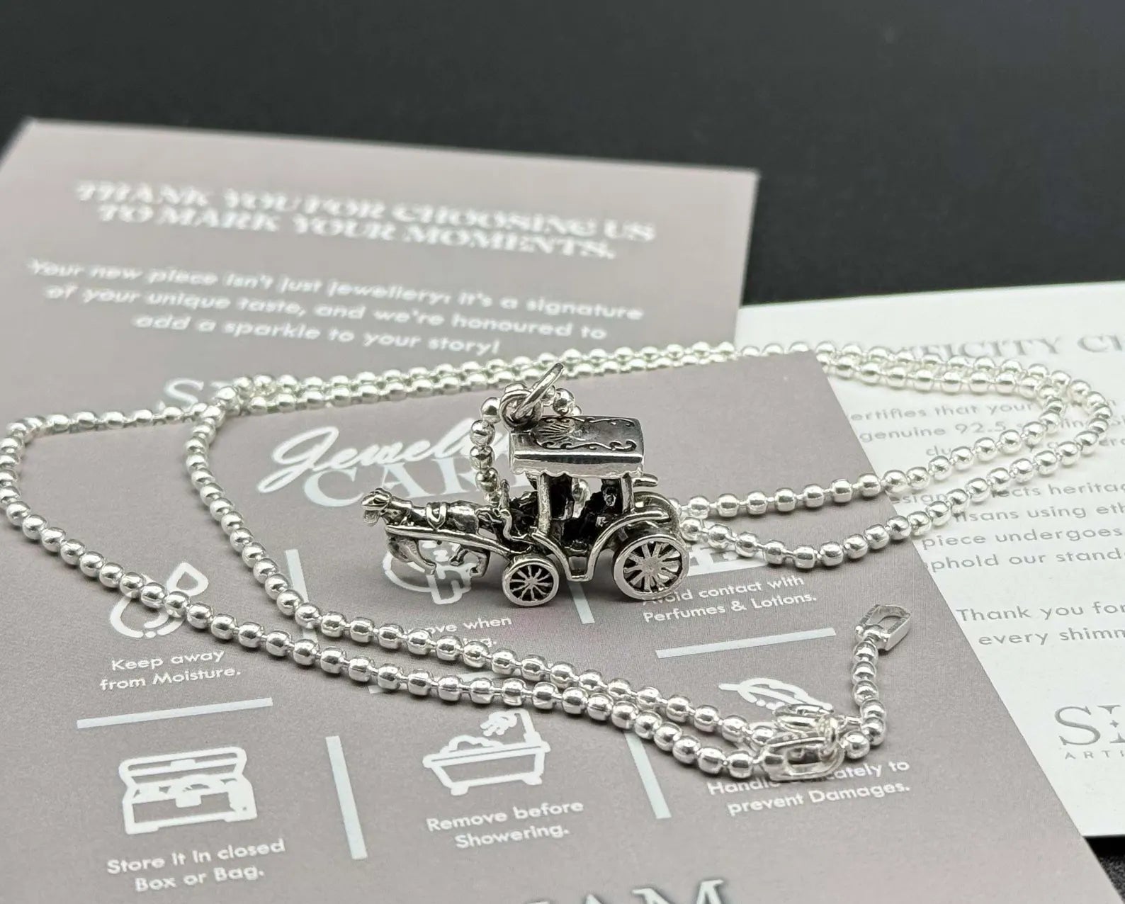 Sterling Silver Vintage Car Necklace | Classic Automobile Pendant