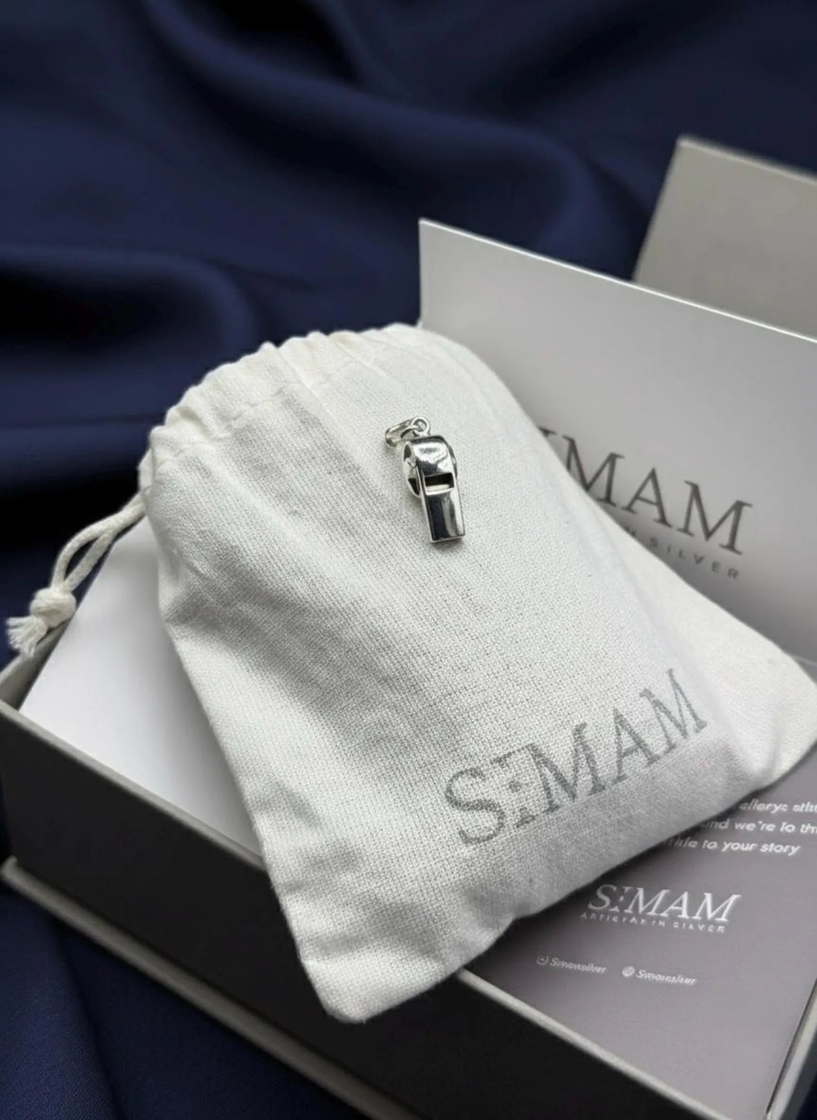 Sterling Silver Abstract Pendant Necklace | Modern Snake Chain