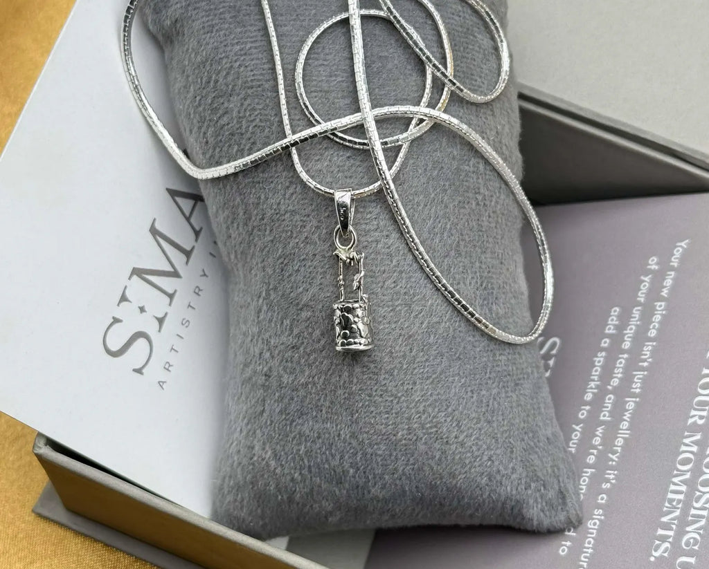 Sterling Silver Well Pendant Necklace – Handmade Charm Jewelry