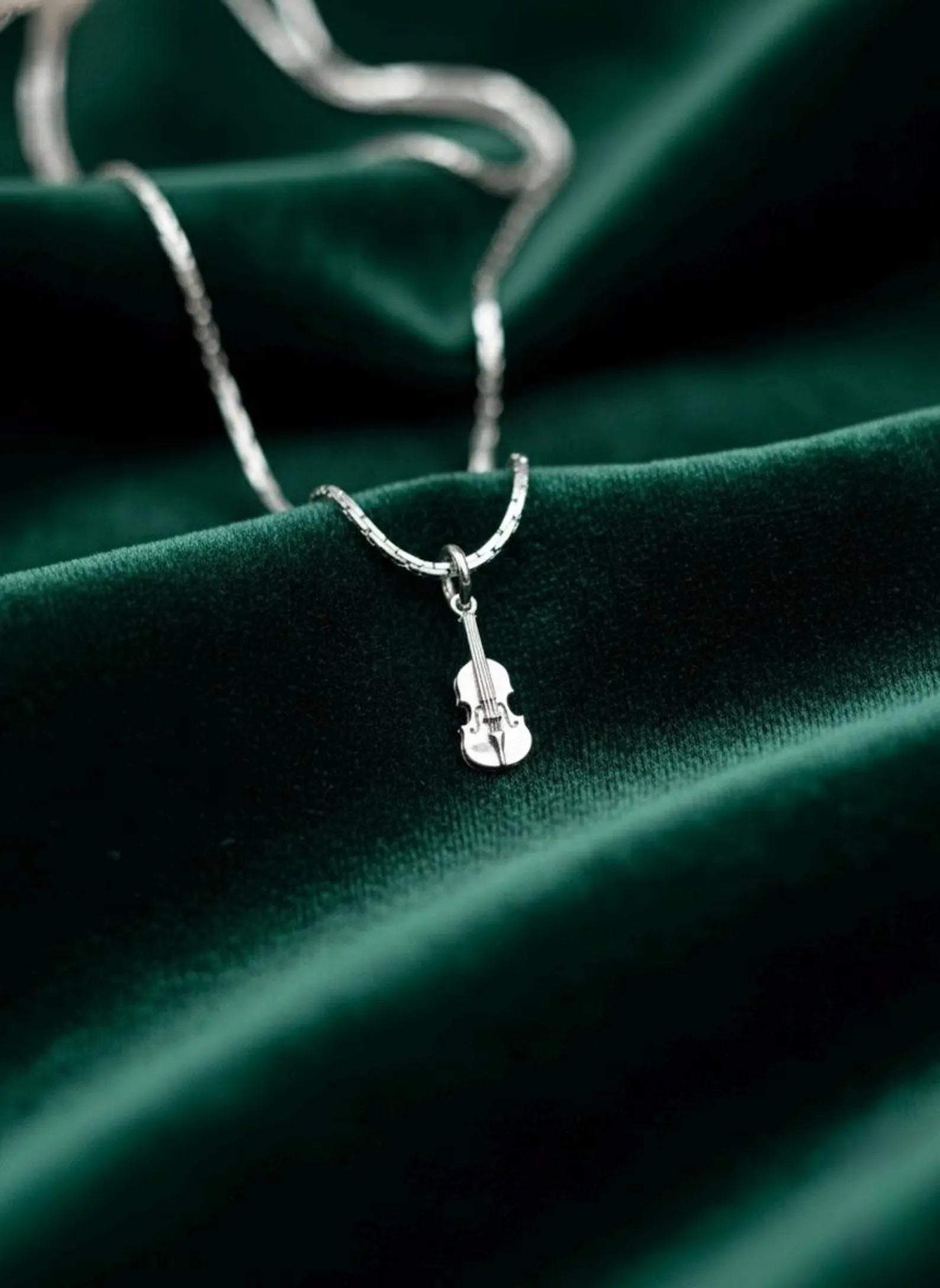 Sterling Silver Violin Pendant Necklace – Musician Gift, Handmade Jewelry