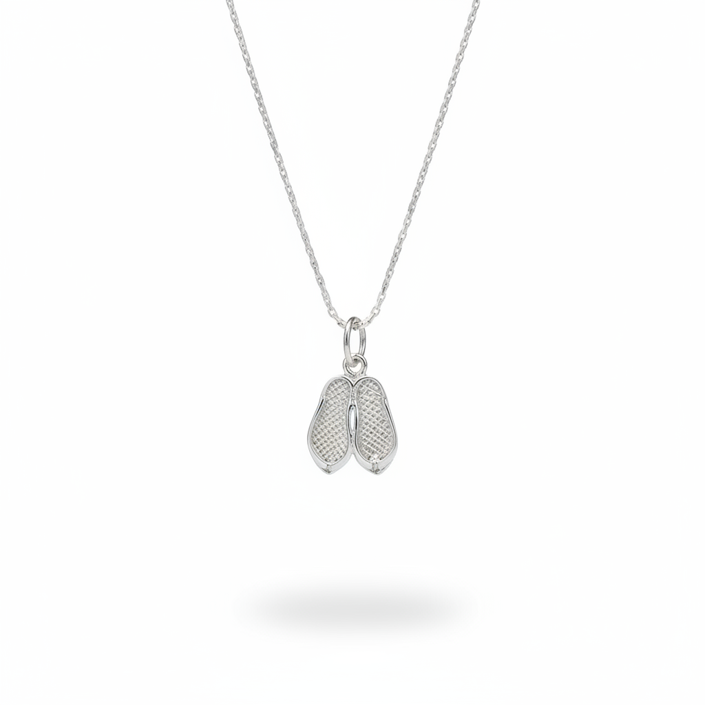 Sterling Silver Shoes Pendant Necklace | Handmade Sneaker Charm