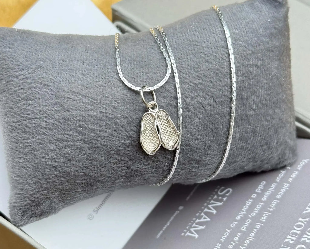 Sterling Silver Shoes Pendant Necklace | Handmade Sneaker Charm