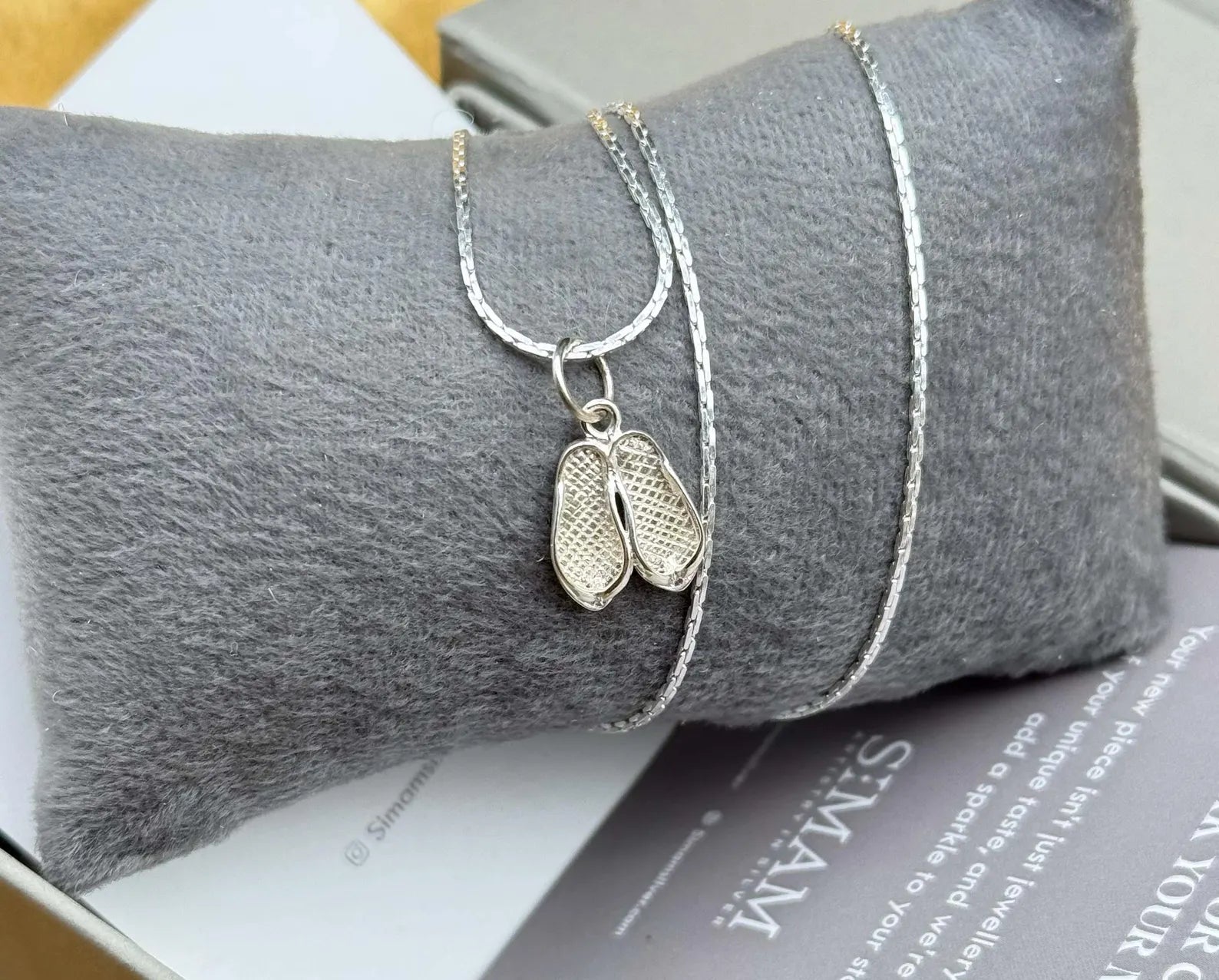 Sterling Silver Shoes Pendant Necklace | Handmade Sneaker Charm