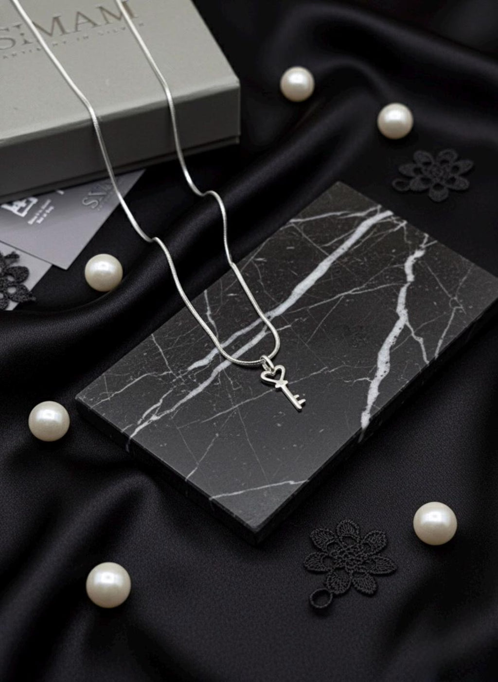 Sterling Silver Heart Key Necklace | Minimalist Key Pendant Jewelry | Dainty Gift for Her | Love Key Necklace | Christmas & Birthday Gift