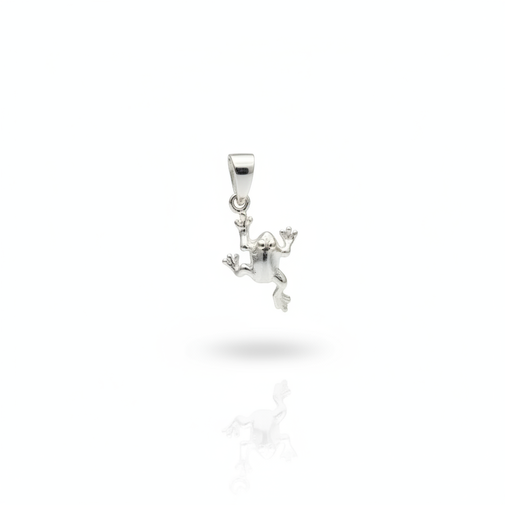 Silver Frog Pendant Necklace | 925 Sterling Silver Animal Charm Jewelry | Cute Frog Necklace for Women & Men | Unique Nature Gift