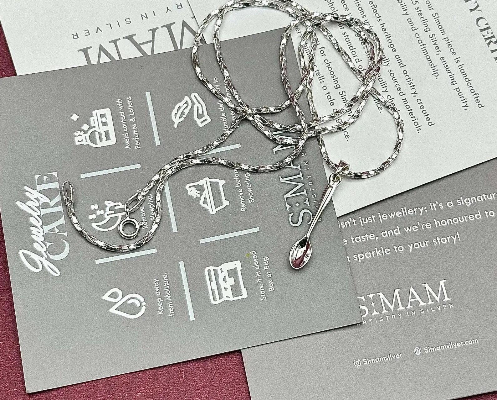 Sterling Silver Spoon Necklace & Earrings Set | Minimalist Jewelry