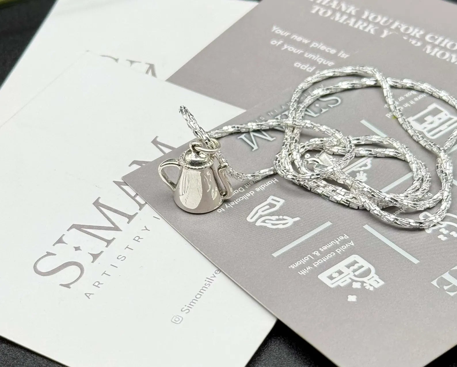 Sterling Silver Mini Teapot Necklace | Coffee Tea Lover Gift