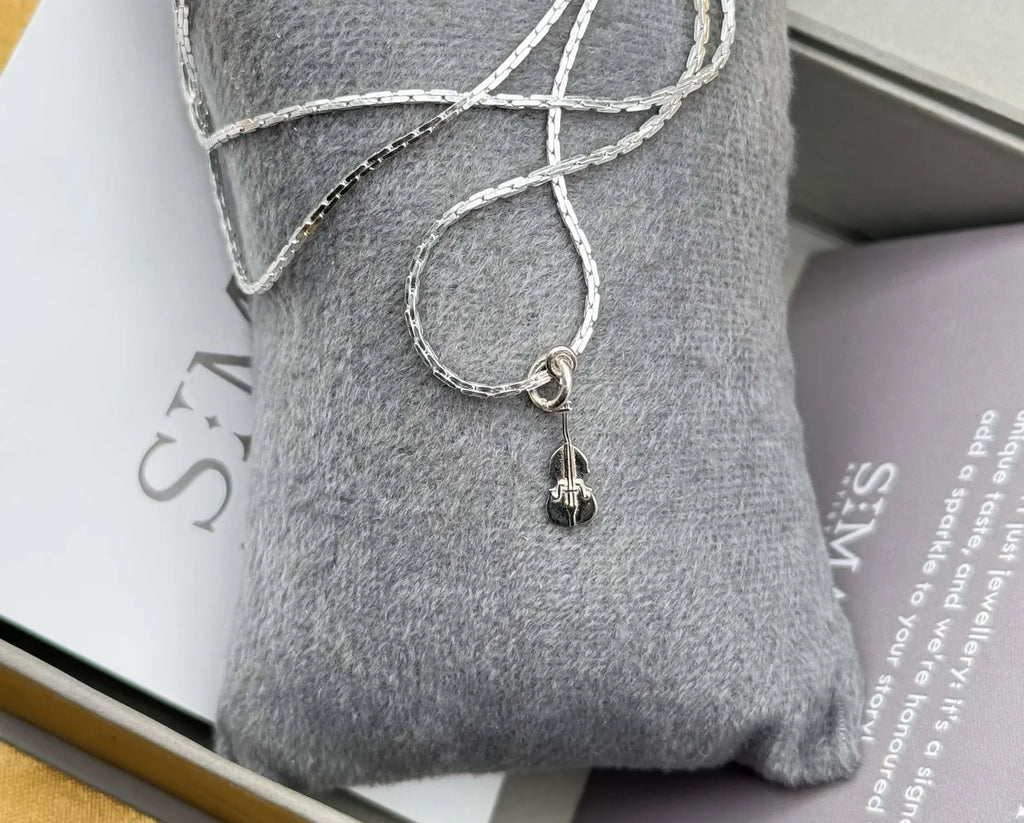Sterling Silver Violin Pendant Necklace – Musician Gift, Handmade Jewelry