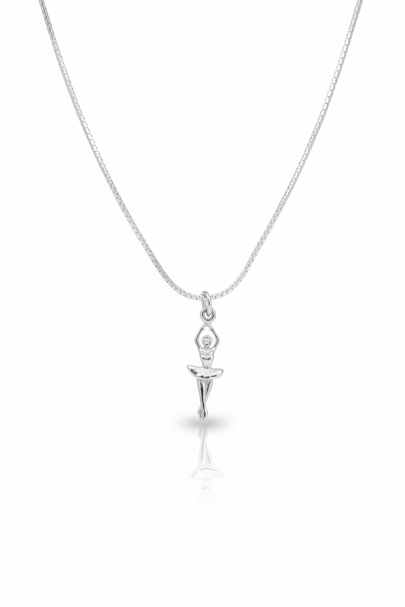 925 Sterling Silver Ballerina Pendant Necklace | Dancer Jewelry Gift | Ballet Lover Necklace | Elegant Dance Pendant |Christmas Gift for Her