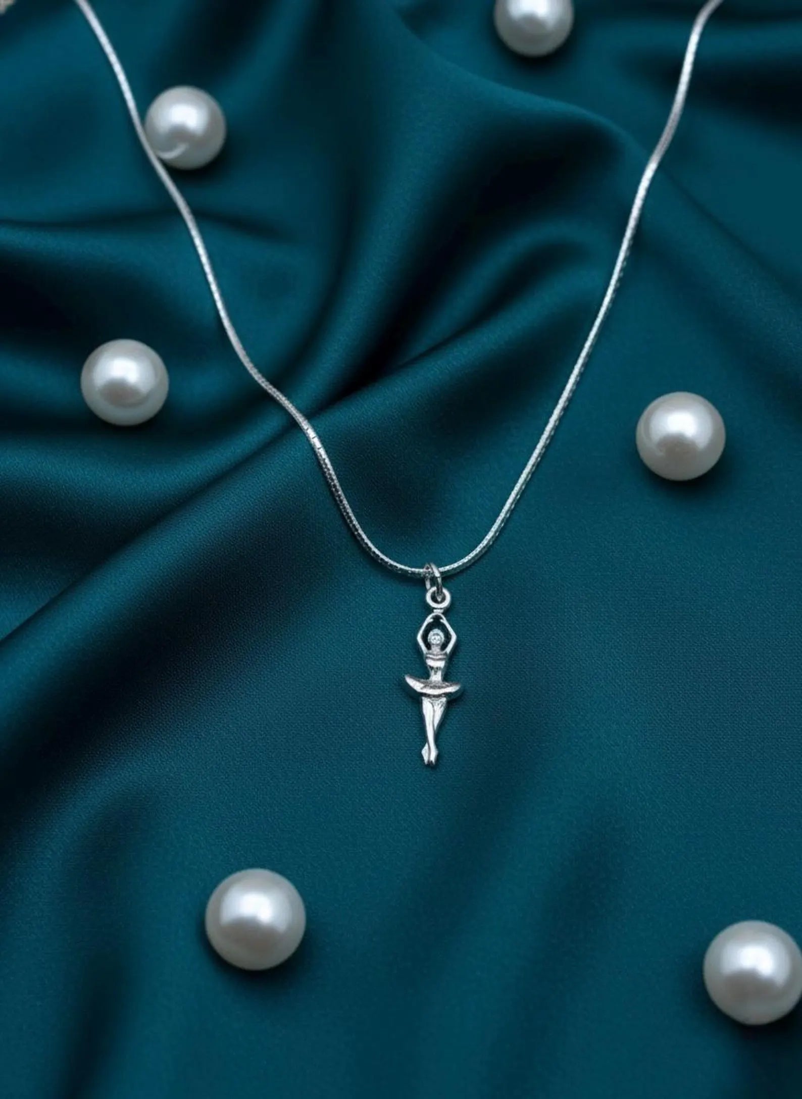 925 Sterling Silver Ballerina Pendant Necklace | Dancer Jewelry Gift | Ballet Lover Necklace | Elegant Dance Pendant |Christmas Gift for Her