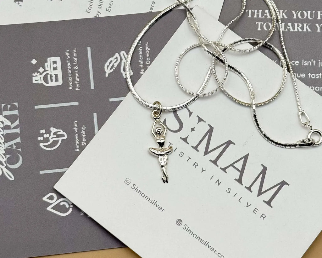 925 Sterling Silver Ballerina Pendant Necklace | Dancer Jewelry Gift | Ballet Lover Necklace | Elegant Dance Pendant |Christmas Gift for Her