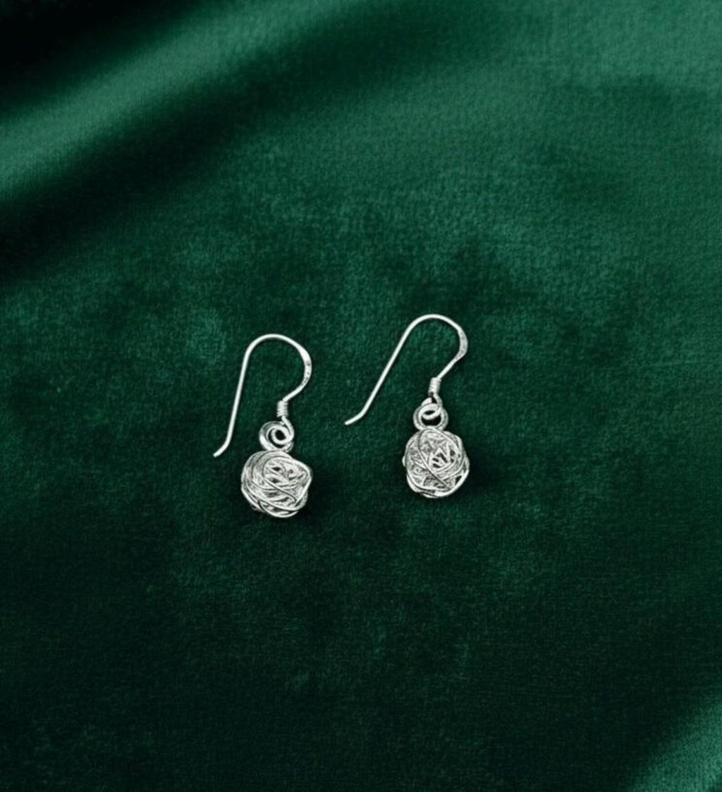 Sterling Silver 14K Gold Plated Dangle Earrings, Floral Rose Jewelry, Minimalist Design