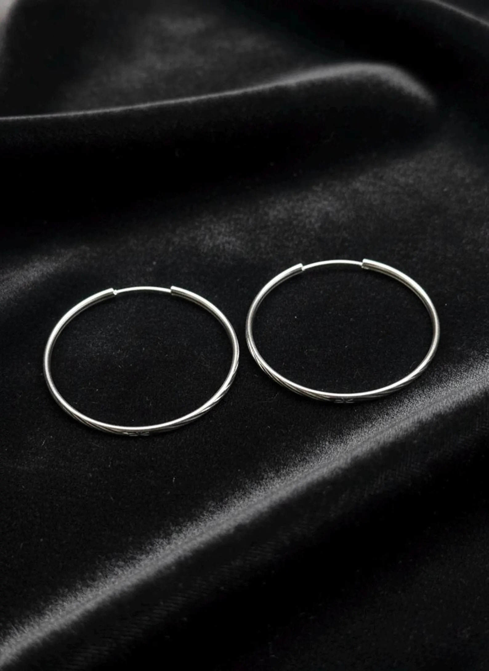 925 Sterling Silver Diamond Cut Hoop Earrings, Sparkly Faceted Minimalist Everyday Jewelry