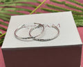 925 Sterling Silver Diamond Cut Hoop Earrings, Sparkly Faceted Minimalist Everyday Jewelry