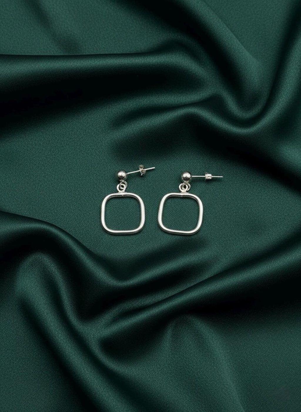 925 Sterling Silver Square Drop Earrings, Geometric Dangle Earrings, Minimalist Square Earrings, Modern Silver Jewelry,Everyday Gift for Her
