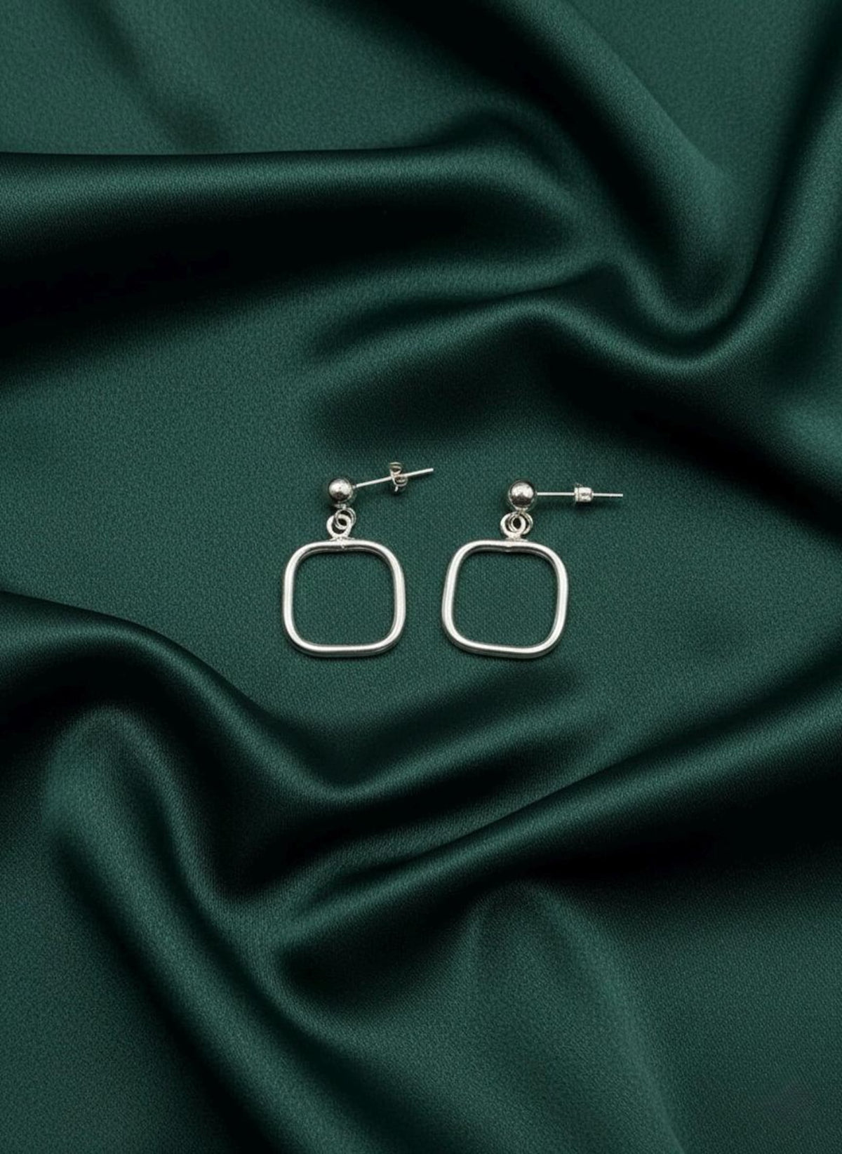 925 Sterling Silver Square Drop Earrings, Geometric Dangle Earrings, Minimalist Square Earrings, Modern Silver Jewelry,Everyday Gift for Her