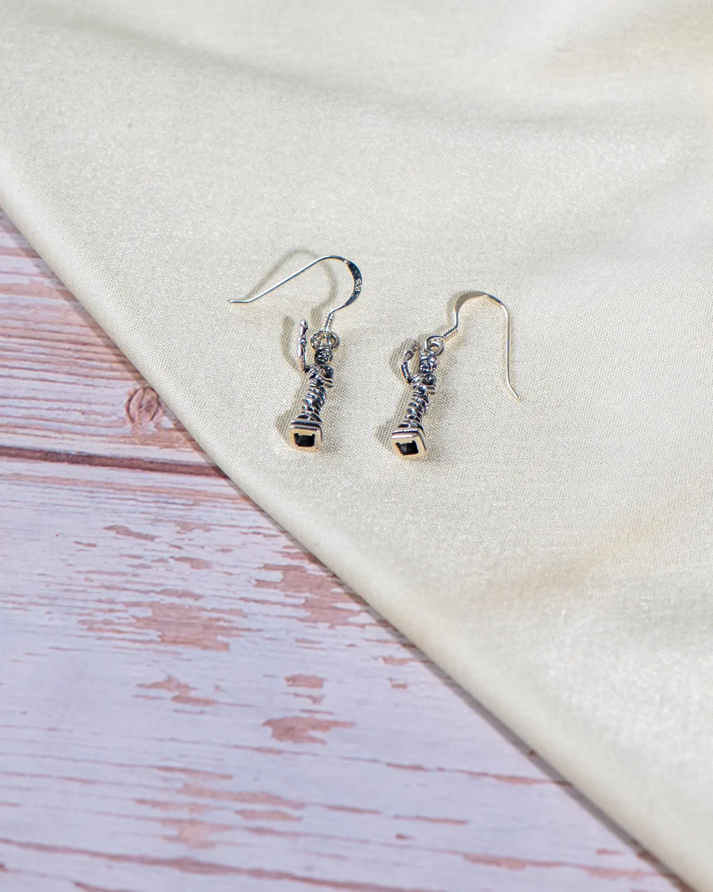 Sterling Silver Lady Dangle Earrings, Handcrafted Novelty Artisan Jewelry