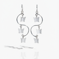 Sterling Silver Butterfly Spiral Drop Earrings – Nature Inspired Lightweight Jewelry