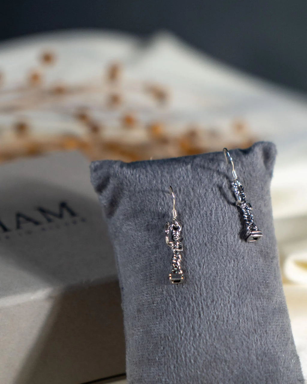 Sterling Silver Lady Dangle Earrings, Handcrafted Novelty Artisan Jewelry