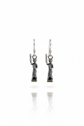 Sterling Silver Lady Dangle Earrings, Handcrafted Novelty Artisan Jewelry