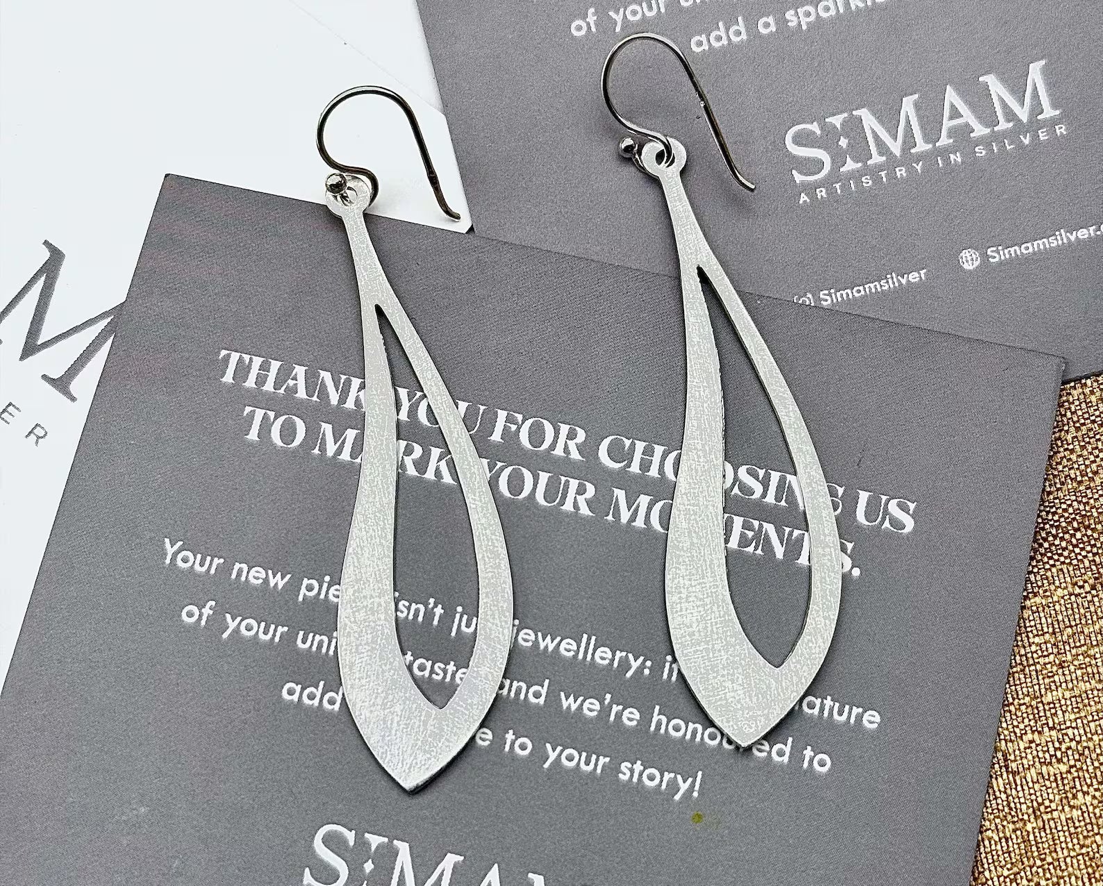 Minimalist Sterling Silver Teardrop Dangle Earrings | Handmade Modern Jewelry