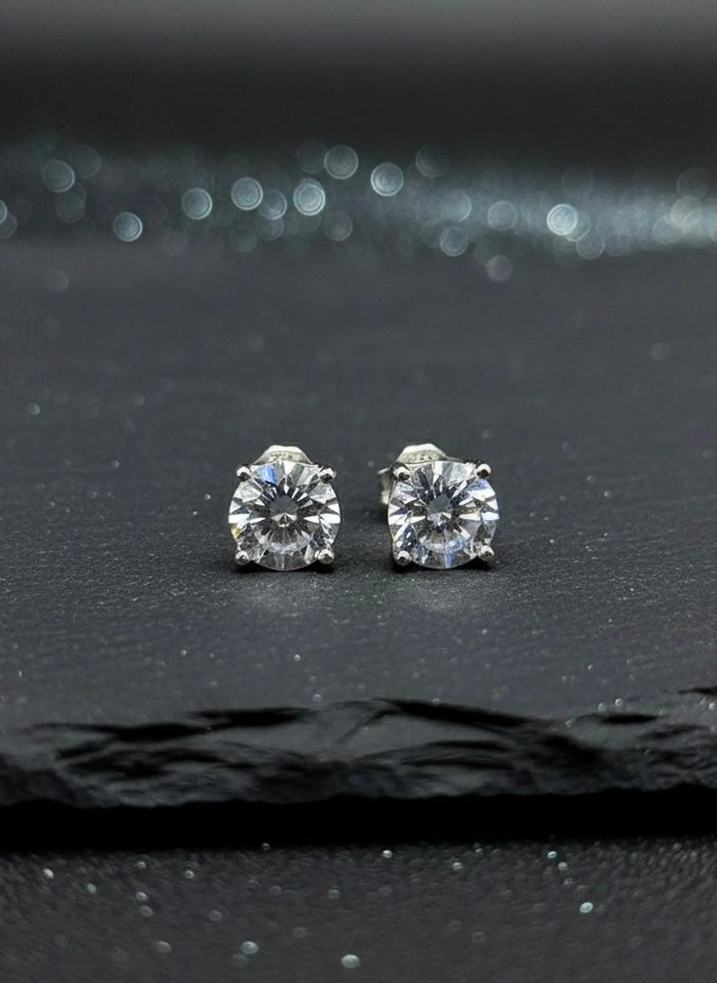 CZ Diamond Stud Earrings | Classic Solitaire, Minimalist Sparkle