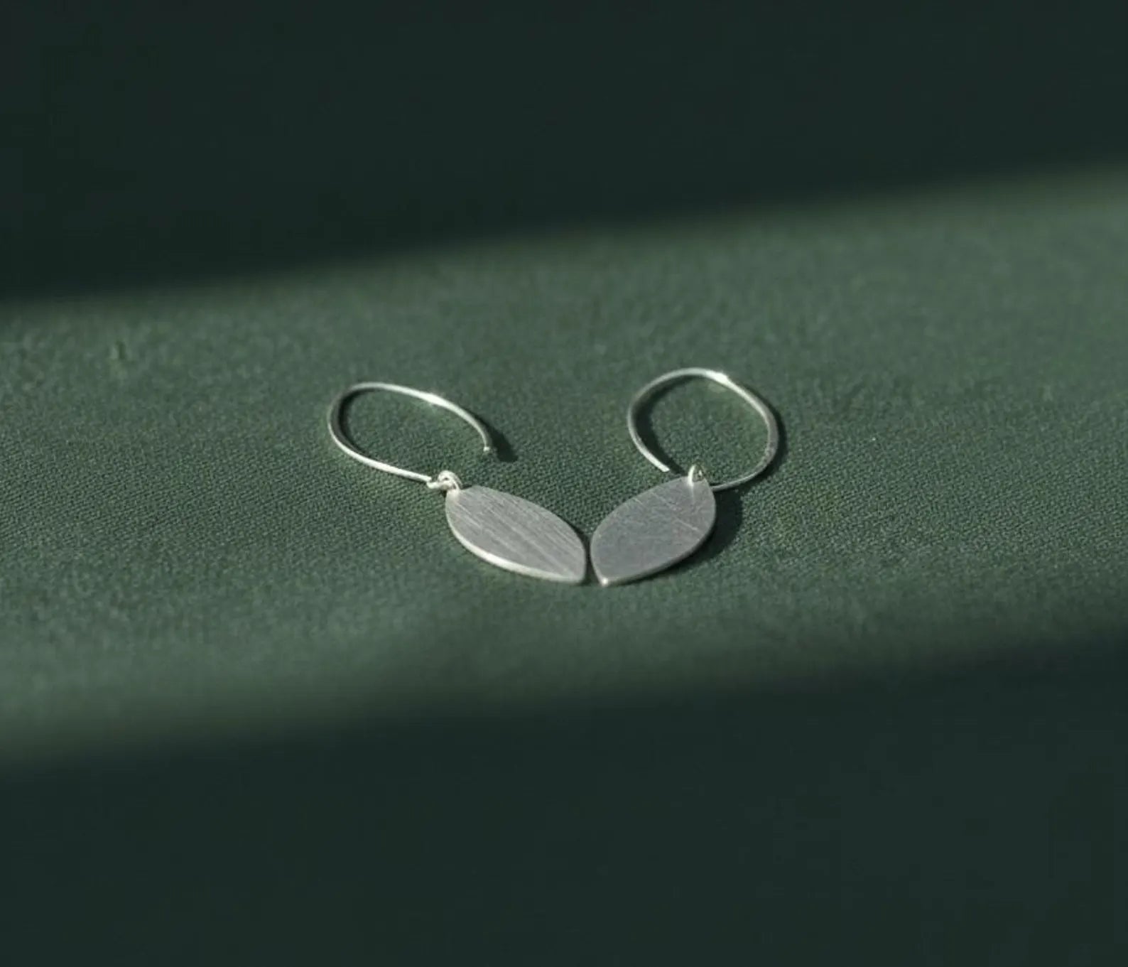 Textured Sterling Silver Leaf Earrings | Minimalist Dangle Jewelry