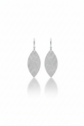 Textured Sterling Silver Leaf Earrings | Minimalist Dangle Jewelry