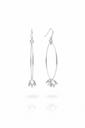 Sterling Silver Lotus Drop Earrings | Boho Minimalist Jewelry