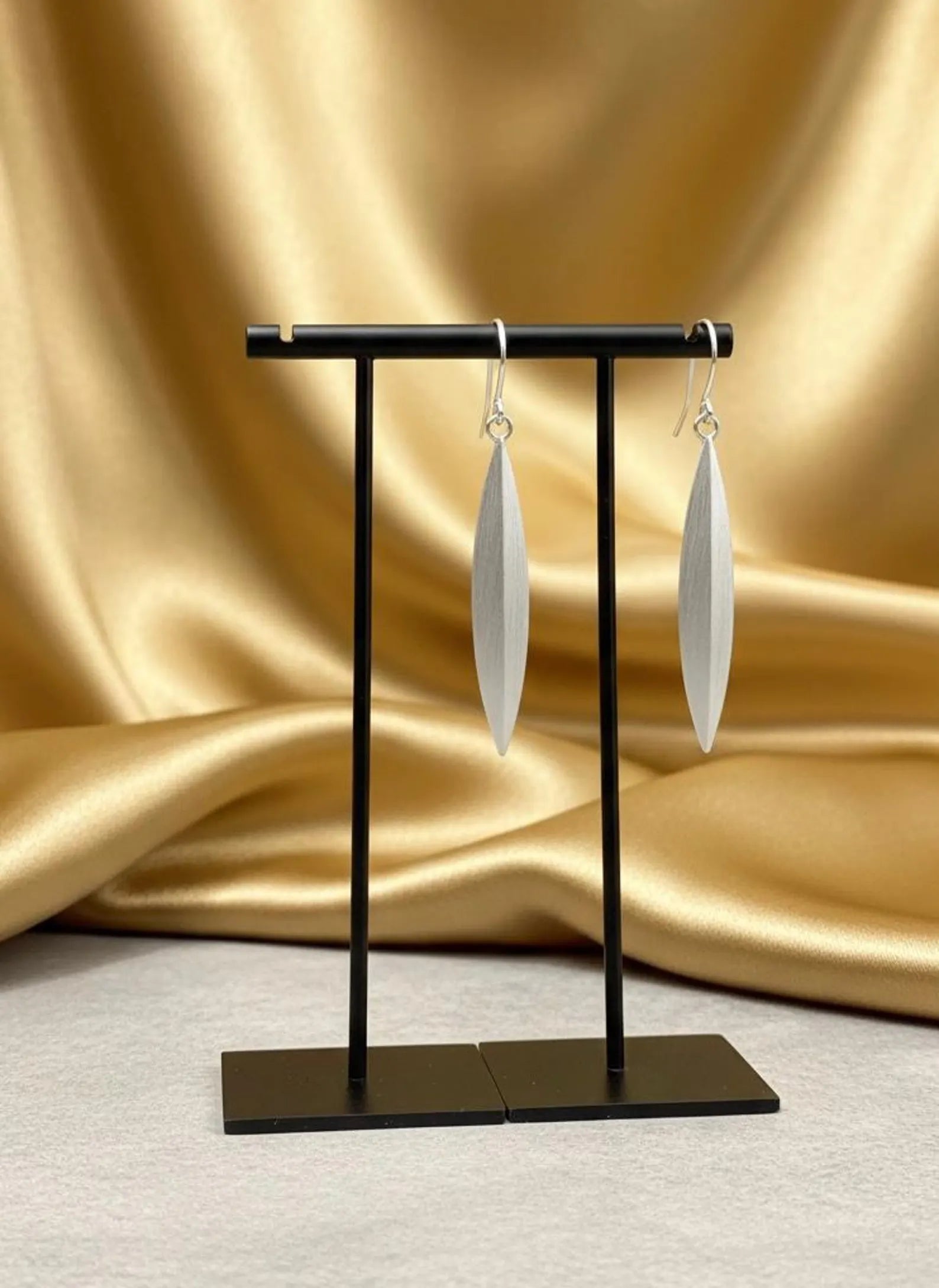 Sterling Silver Marquise Drop Earrings | Minimalist Dangle Jewelry