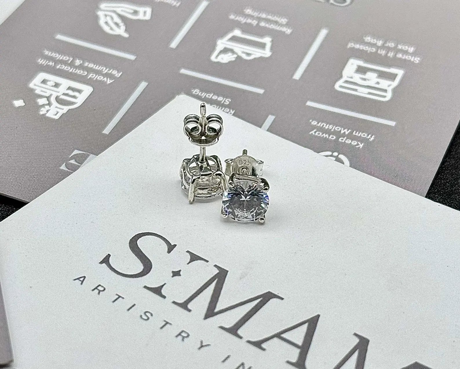 CZ Diamond Stud Earrings | Classic Solitaire, Minimalist Sparkle
