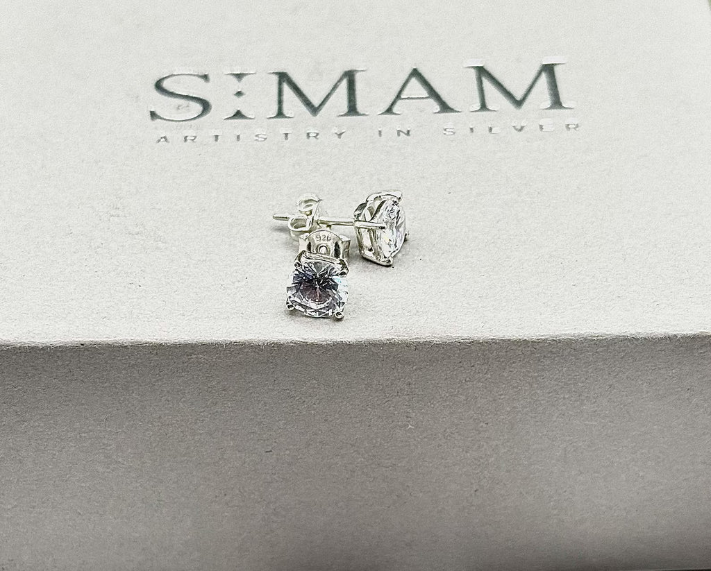 CZ Diamond Stud Earrings | Classic Solitaire, Minimalist Sparkle