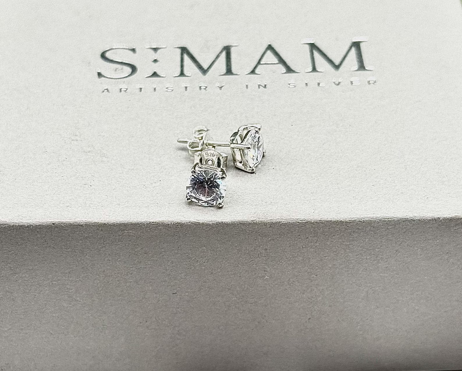 CZ Diamond Stud Earrings | Classic Solitaire, Minimalist Sparkle