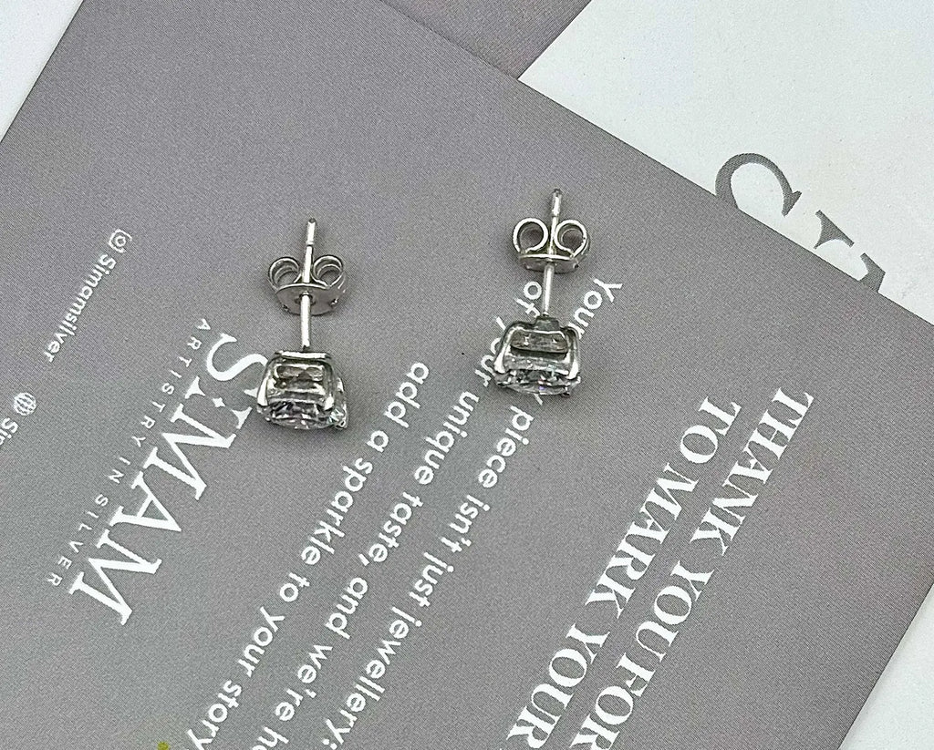 CZ Diamond Stud Earrings | Classic Solitaire, Minimalist Sparkle