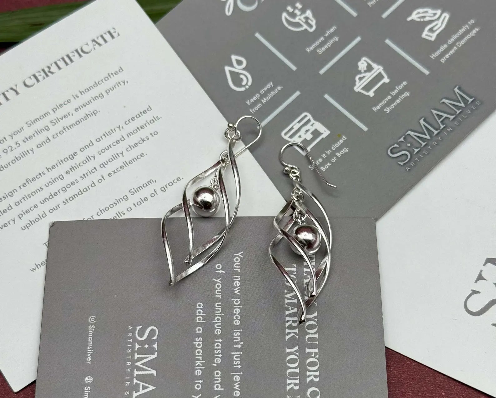 925 Sterling Silver Twisted Ball Dangle Earrings, Modern Spiral Drop Earrings, Minimalist Silver Earrings, silver Jewelry Gift for Her