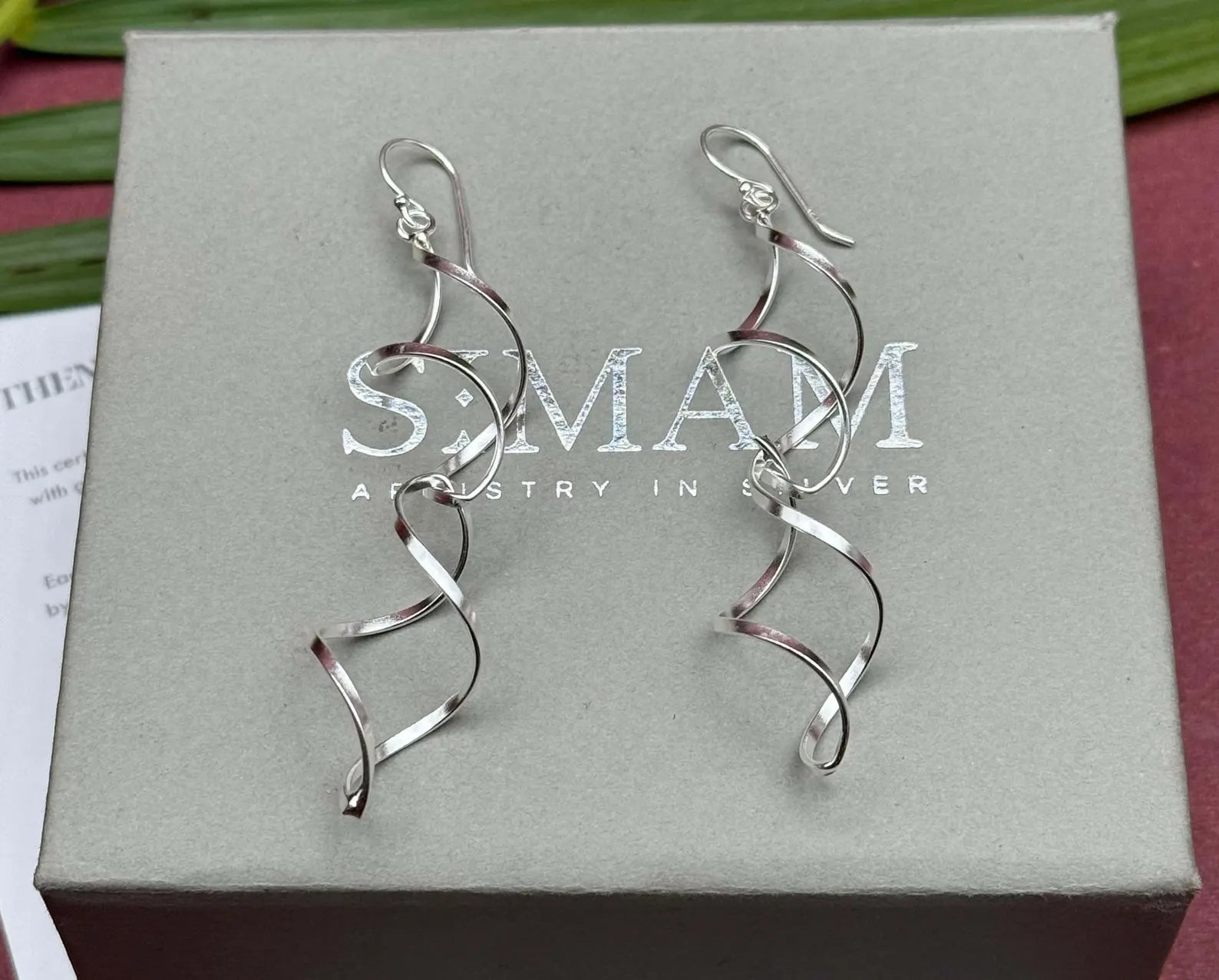 925 Sterling Silver Spiral Dangle Earrings, Twisted Drop Earrings, Modern Minimalist Earrings, Long Silver Statement Earrings, Gift for Her