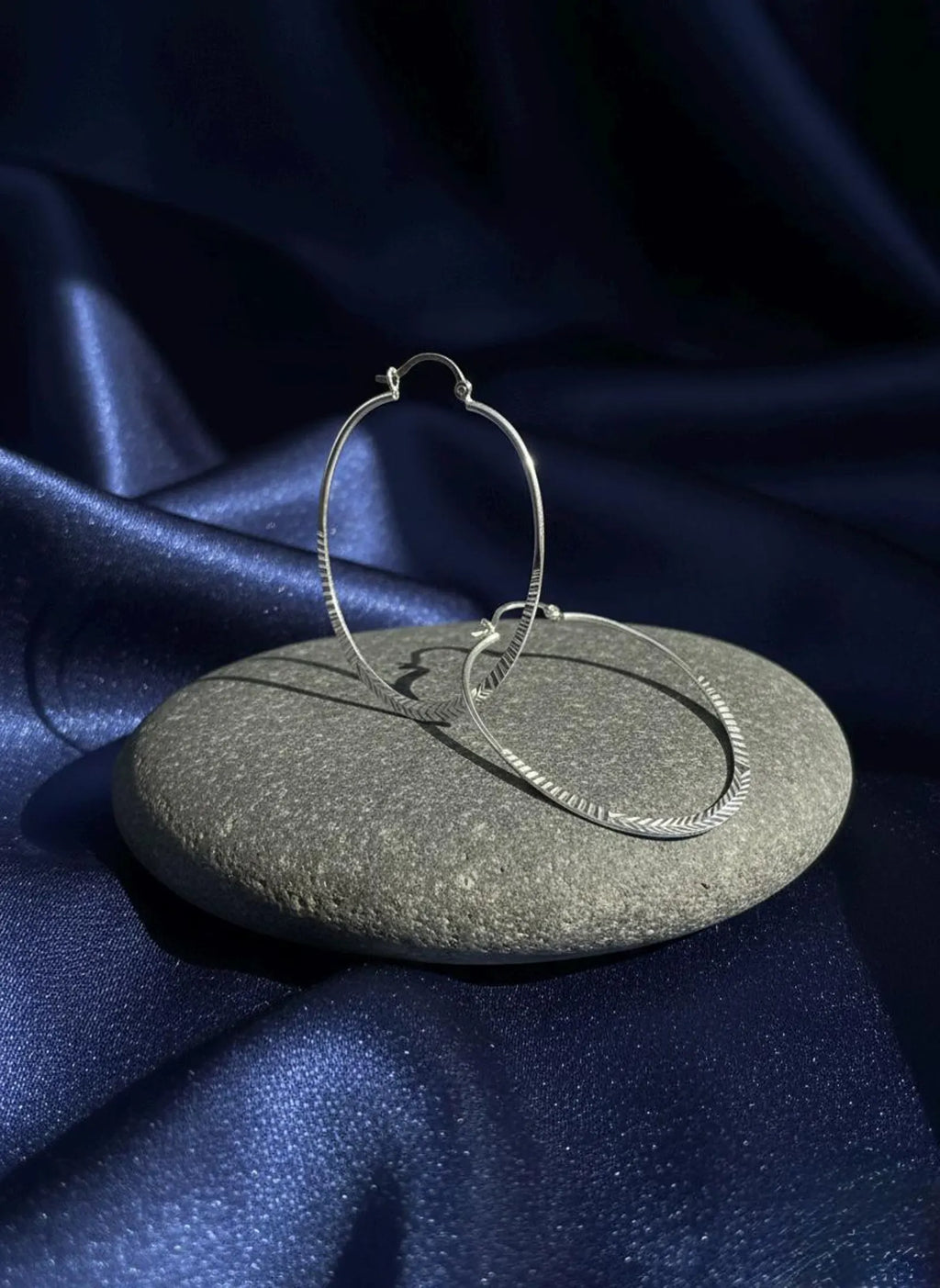 Textured Oval Hoop Earrings, Lightweight Sterling Silver Everyday Jewelry