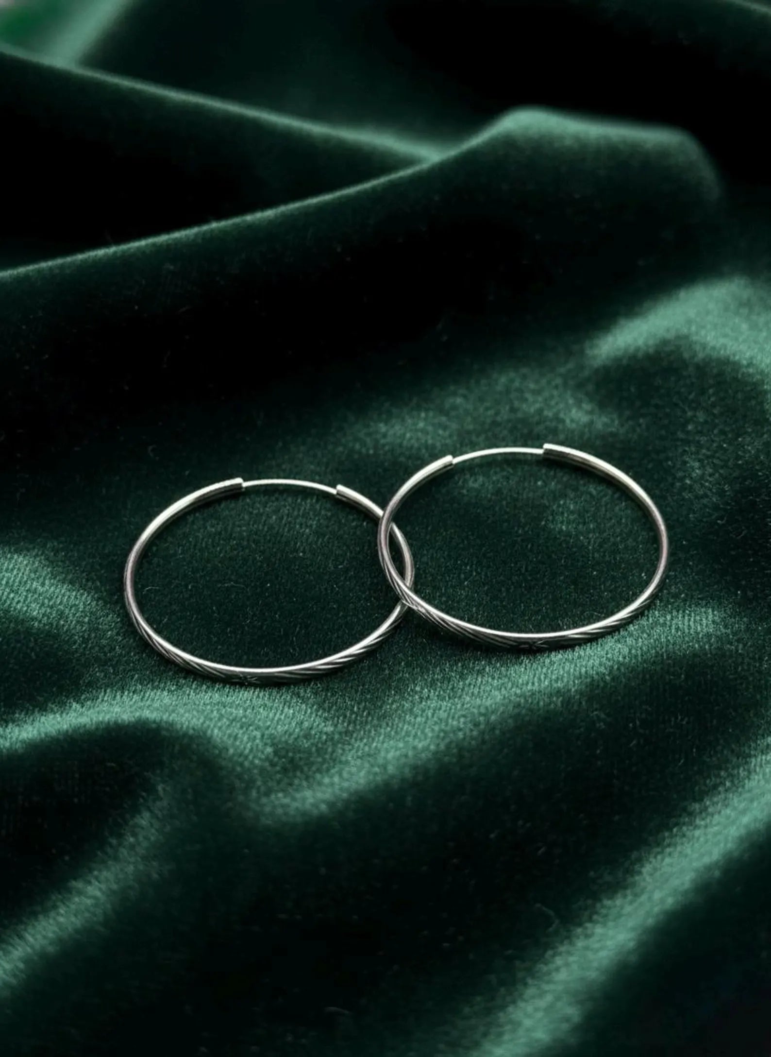 925 Sterling Silver Diamond Cut Hoop Earrings, Sparkly Faceted Minimalist Everyday Jewelry