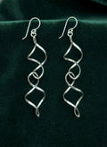 925 Sterling Silver Spiral Dangle Earrings, Twisted Drop Earrings, Modern Minimalist Earrings, Long Silver Statement Earrings, Gift for Her