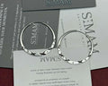 925 Sterling Silver Diamond Cut Hoop Earrings, Geometric Engraved Statement Jewelry