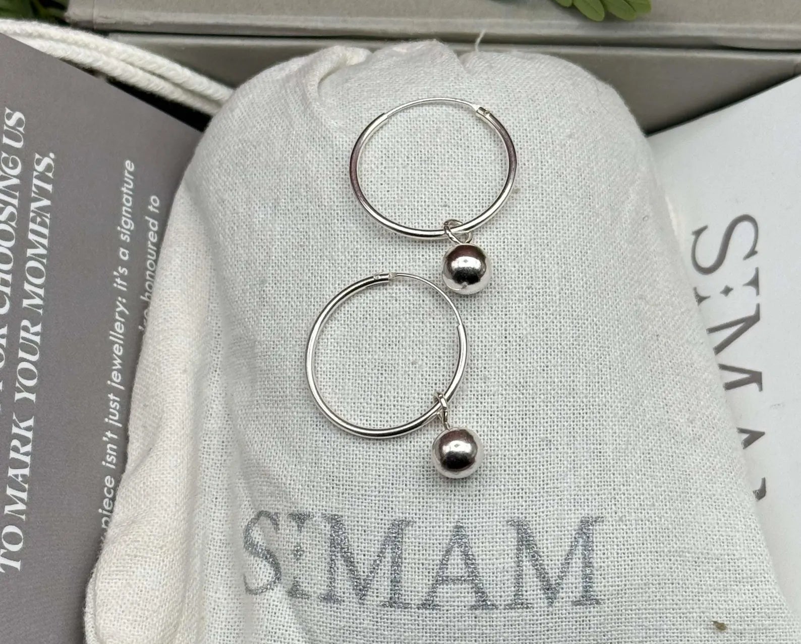 925 Sterling Silver Hoop Earrings, Silver Ball Hoop Earrings, Minimalist Earrings, Everyday Jewelry, Gift for Her