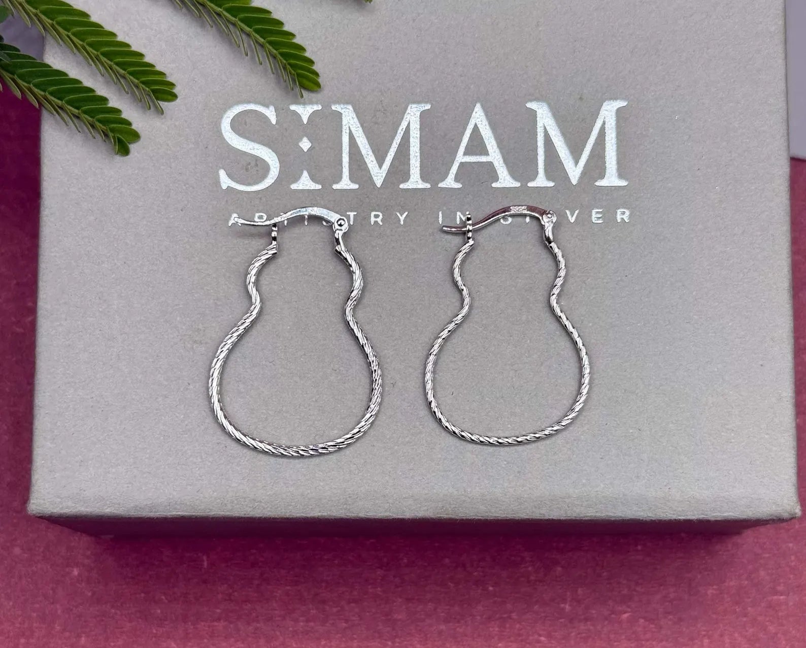 925 Sterling Silver Teardrop Hoop Earrings, Twisted Silver Hoops, Minimalist Earrings, Everyday Jewelry Gift for Her