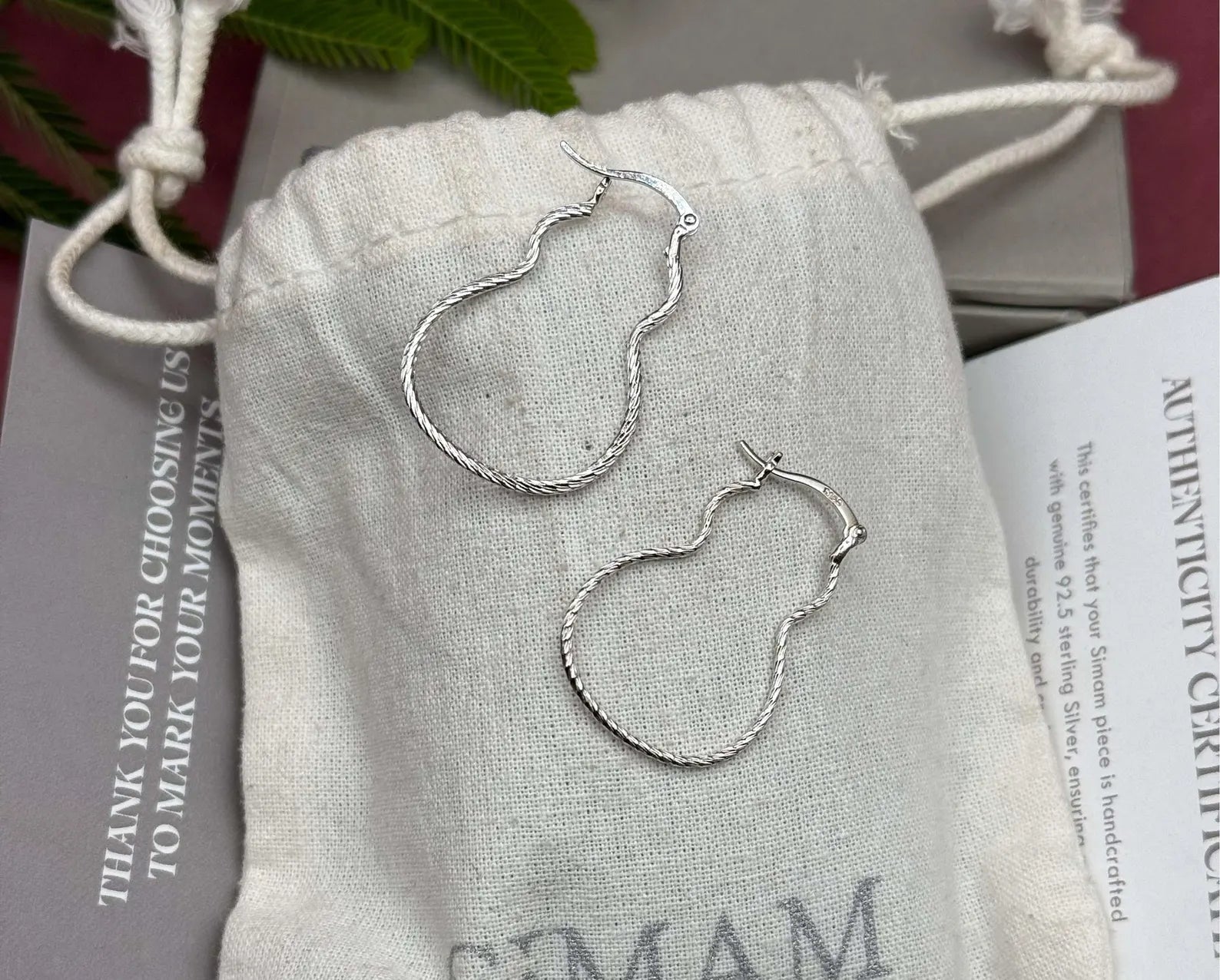 925 Sterling Silver Teardrop Hoop Earrings, Twisted Silver Hoops, Minimalist Earrings, Everyday Jewelry Gift for Her