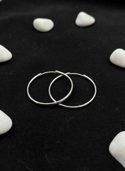 925 Sterling Silver Engraved Hoop Earrings, Lightweight Minimalist Everyday Jewelry