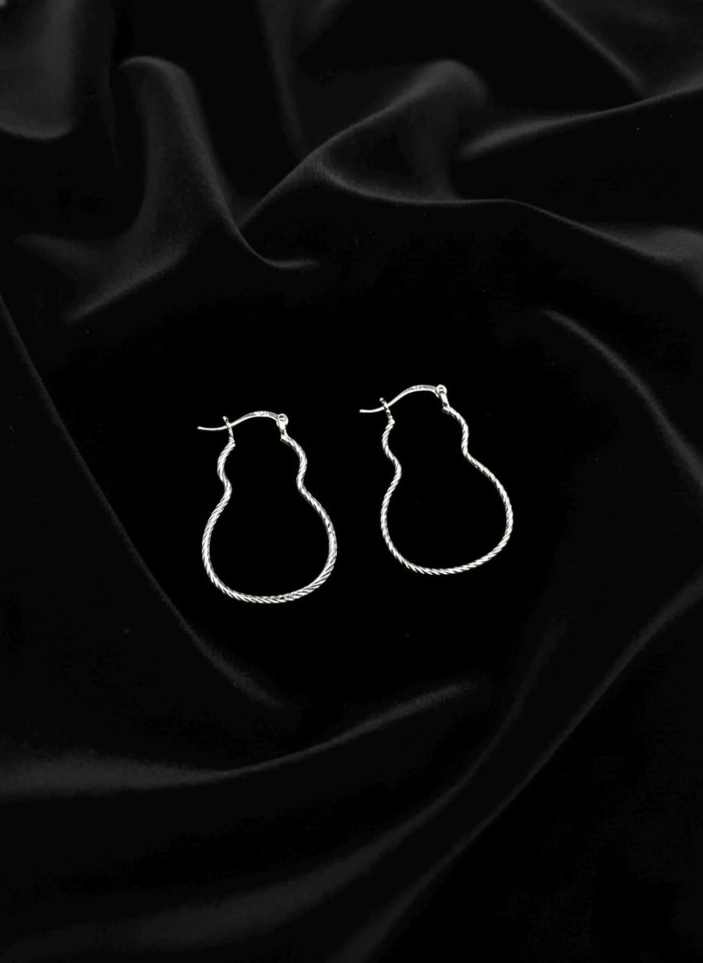 925 Sterling Silver Teardrop Hoop Earrings, Twisted Silver Hoops, Minimalist Earrings, Everyday Jewelry Gift for Her