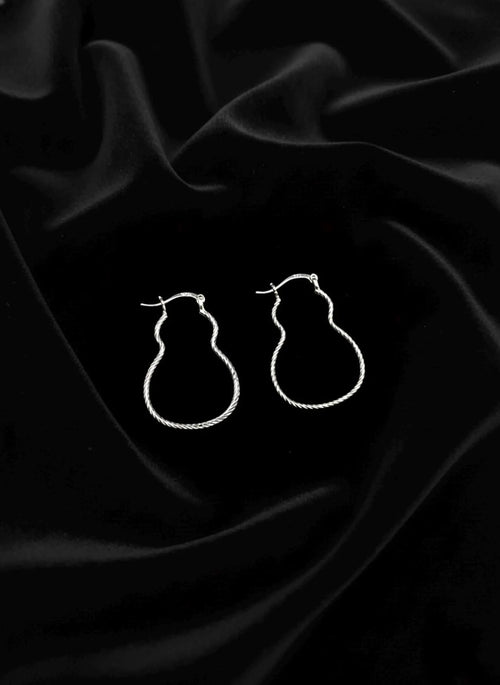925 Sterling Silver Teardrop Hoop Earrings, Twisted Silver Hoops, Minimalist Earrings, Everyday Jewelry Gift for Her